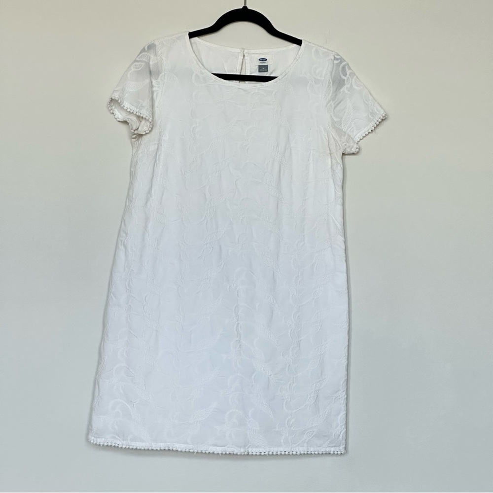 Old Navy Short Dress Women's Size M White Short‎ Sleeves  100% Cotton